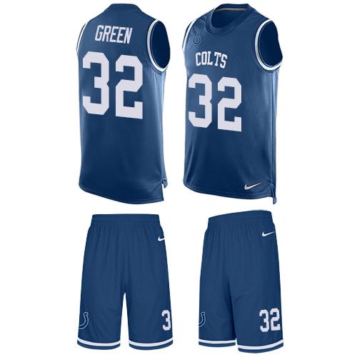 Nike Colts #32 T.J. Green Royal Blue Team Color Men's Stitched NFL Limited Tank Top Suit Jersey - Click Image to Close